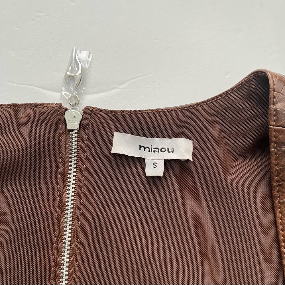 Miaou Campbell Corset In Chocolate Python - image 4